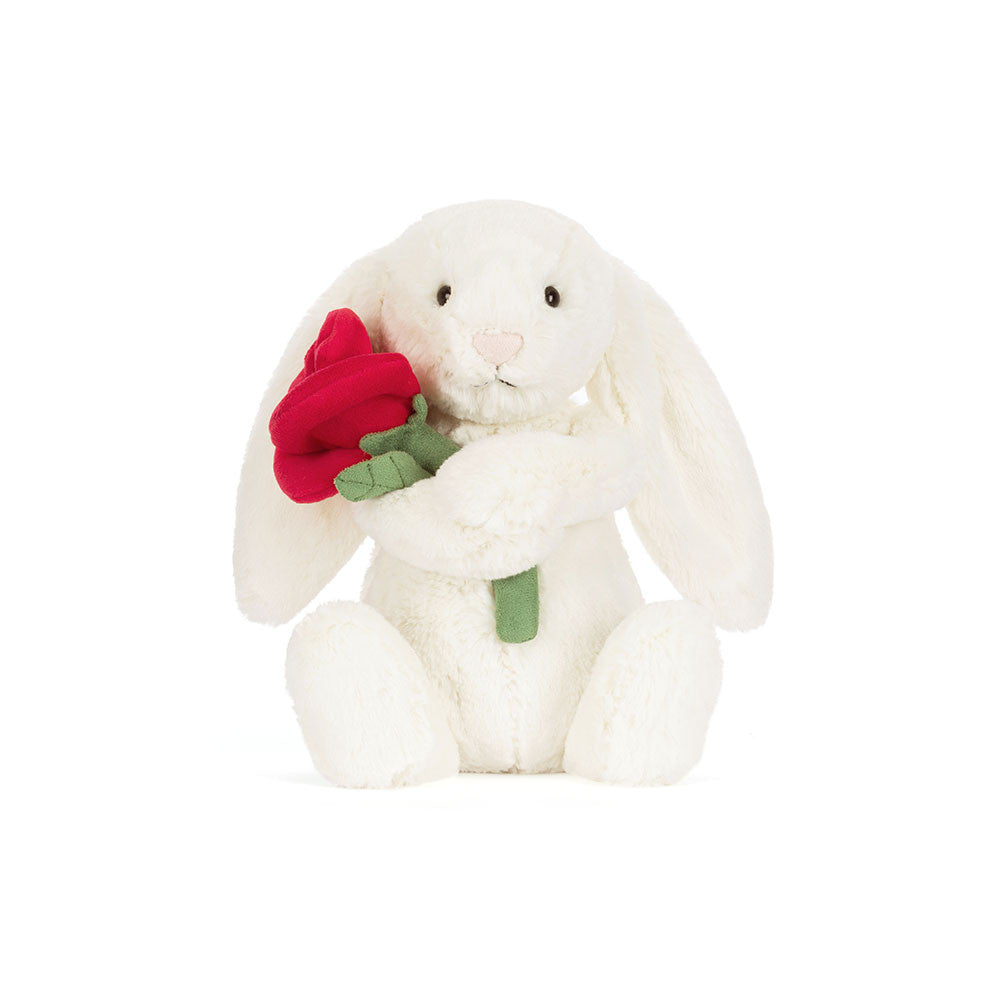 Cream Bunny With Rose